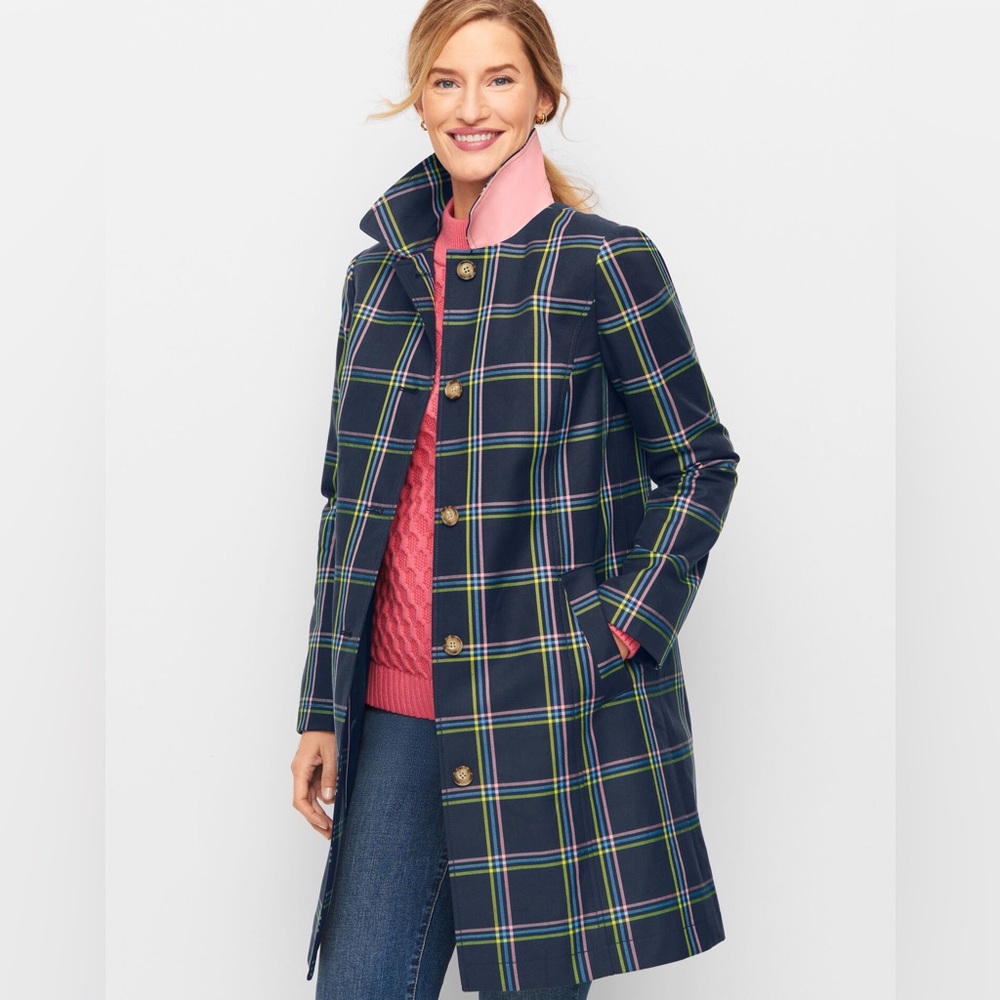 Talbots Plaid A-Line Mac Jacket - image 1